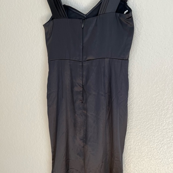 Stunning Arrival Black Satin Off-The-Shoulder Maxi Dress - Picture 6 of 11